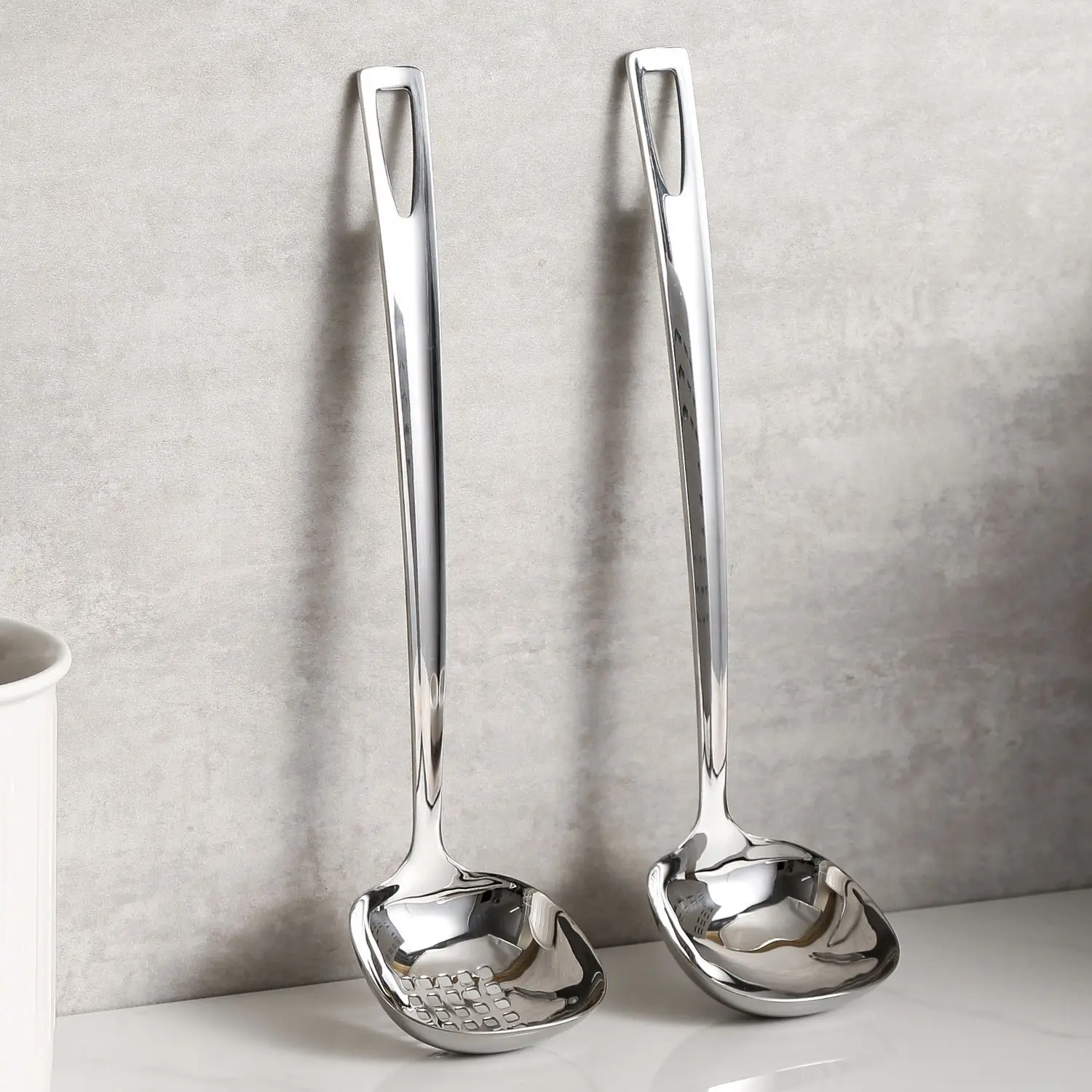 Hot Pot Spoon Light Luxury SUS316 Spoon Restaurant Kitchen Soup Congee Scald Proof Anti-skid High Temperature Resistant Spoon