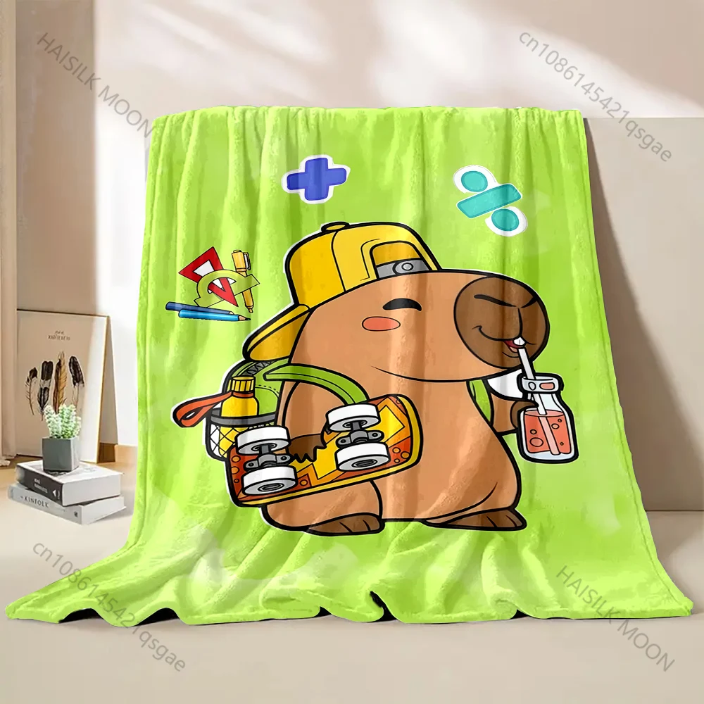 6 Styles Capybaras Cartoon Printing Adult Children Warm Blankets Home Travel Car Soft and Comfortable All Seasons Applicable