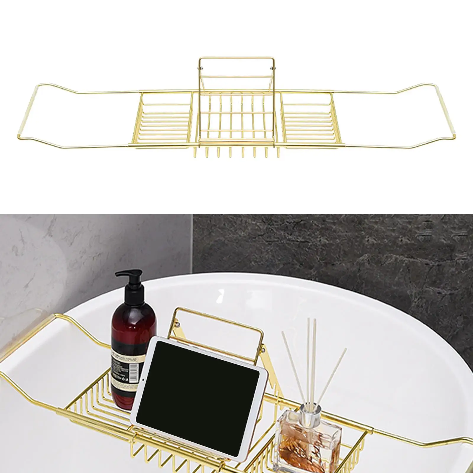 Stainless Steel Bathtub Holder Bathtub Storage Shelf Caddy Adjustable