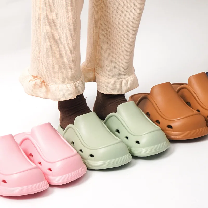 Women Mules Platform Sandals Summer EVA Solid Color Jelly Slippers Thick Sole Non-slip Outdoor Slides Men Flip Flop Mujer Shoe