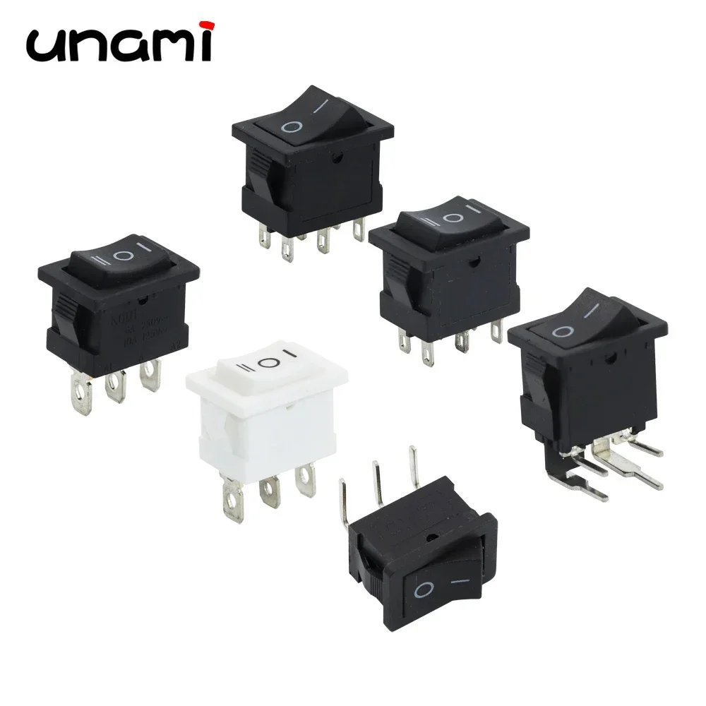 KCD1 21*15mm 6A/250V Rocker Boat Switch 2 Position /3 Position 3 Pin 4 Pin 6 Pin No Lights Black White Power Switch