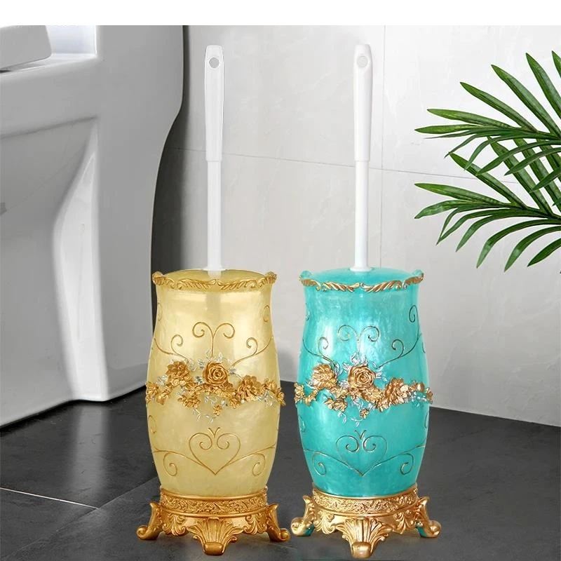 

European Resin Toilet Brush Set Floor Holder for Bathroom Cleaning Household Accessories