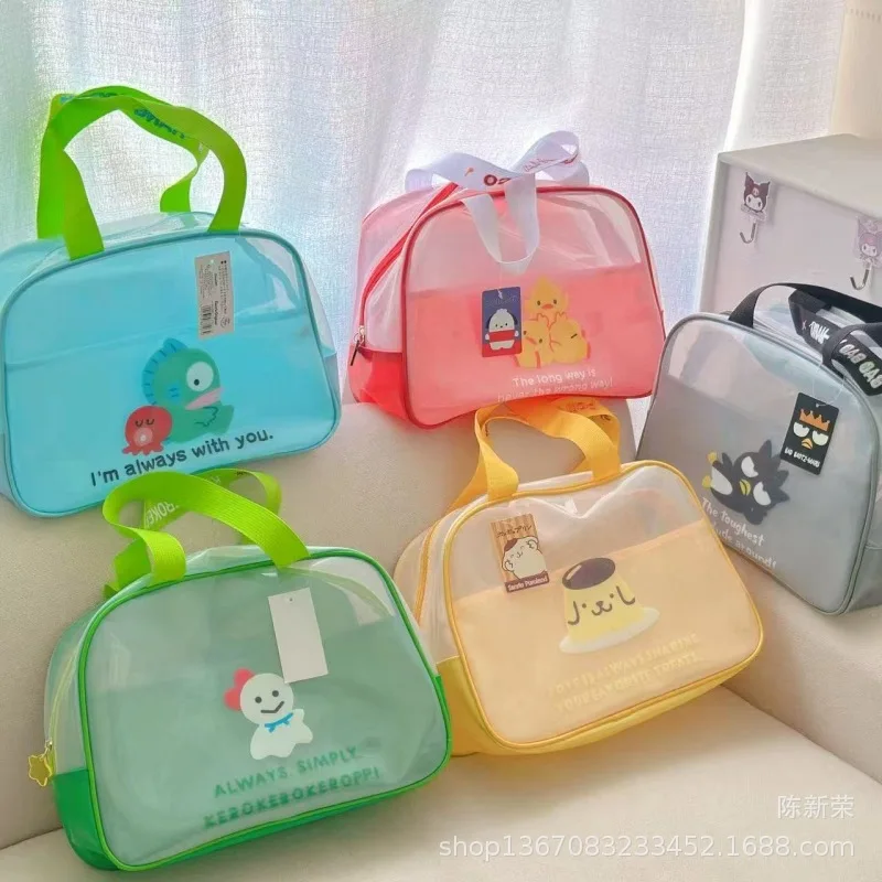 Kawaii Hello Kitty Kuromi My Melody PVC Waterproof Swimming Bag Sanrio Anime Girly Heart Cute Convenient Toiletries Storage Bags