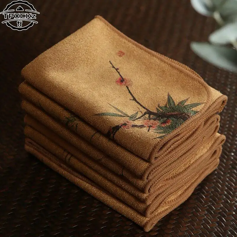 Painted Tea Towel Absorbent Rag Thickened Table Cleaning Tea Cloth Cotton Household Kitchen Cleaning Cloth Dish Cleaning Towels