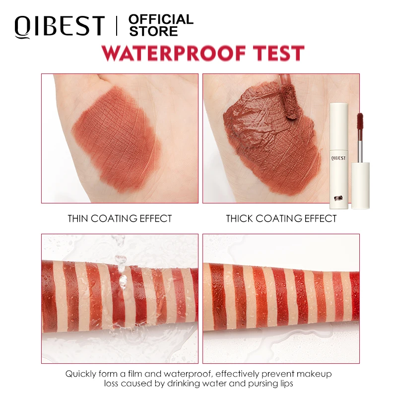 QIBEST 8 colori lucidalabbra rossetto liquido opaco nudo impermeabile lunga durata donna tinta per labbra cioccolato velluto smalto per labbra cosmetici