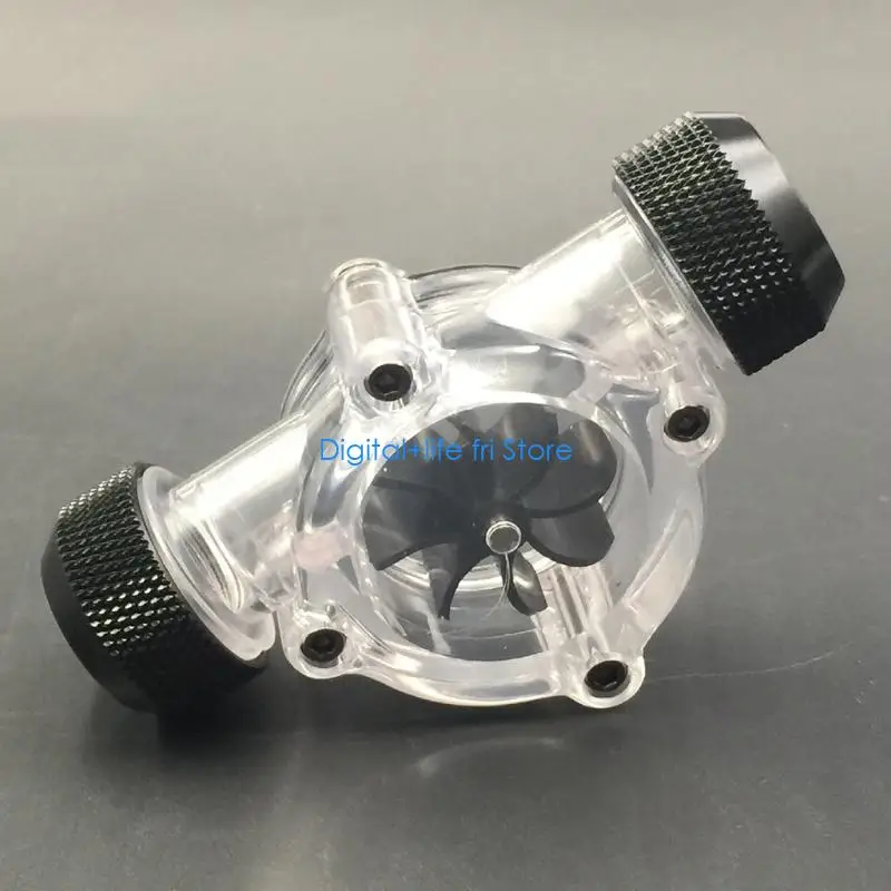 E06D G1/4 Thread Port Flow Indicator Female 8 Impellers for Turbine Water for Tank Flow Meter for Desktop Water Cooling Syste