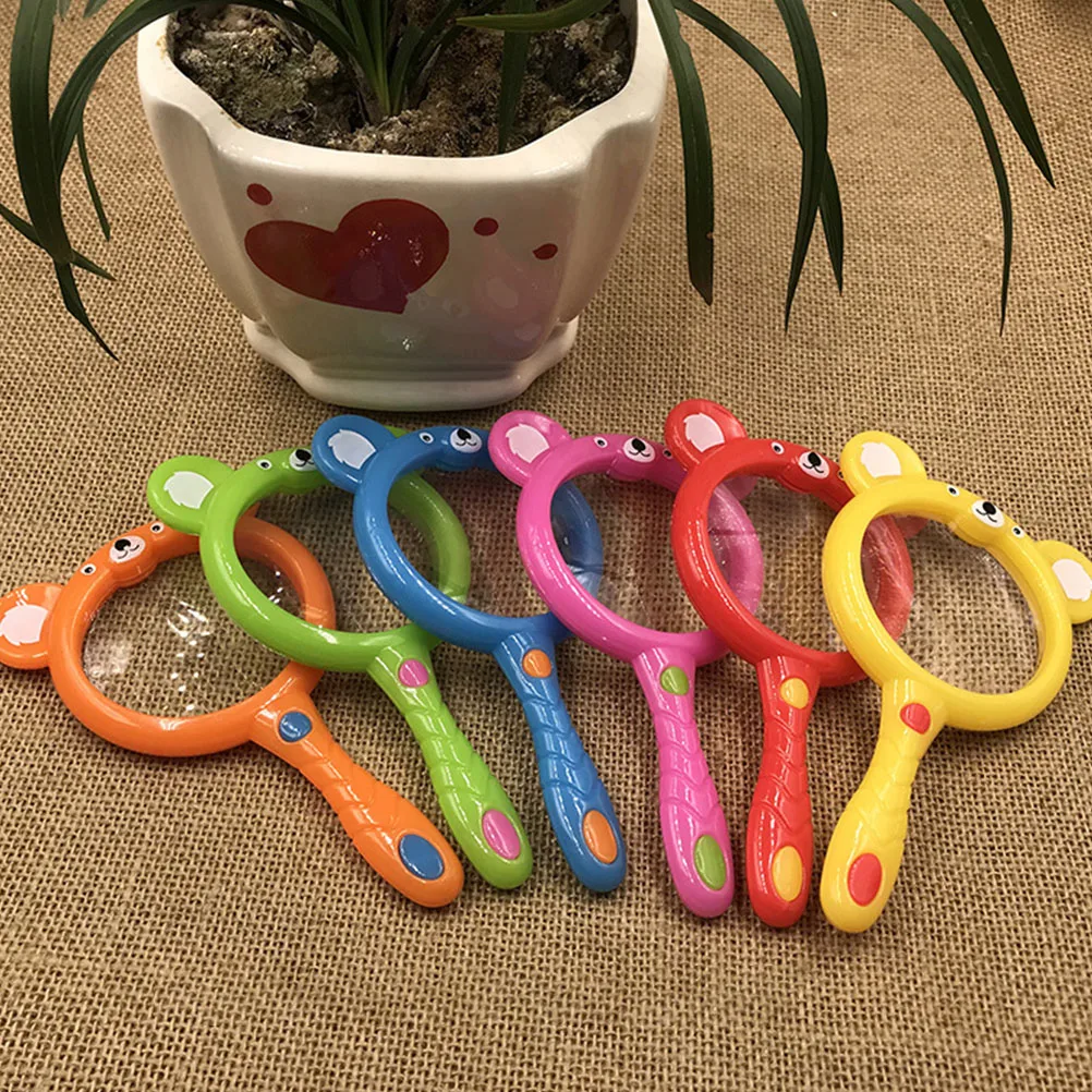 

10Pcs Portable Children Magnifying Glass Ergonomic Handle Design Clear High Definition Lens for Science Learning Outdoor