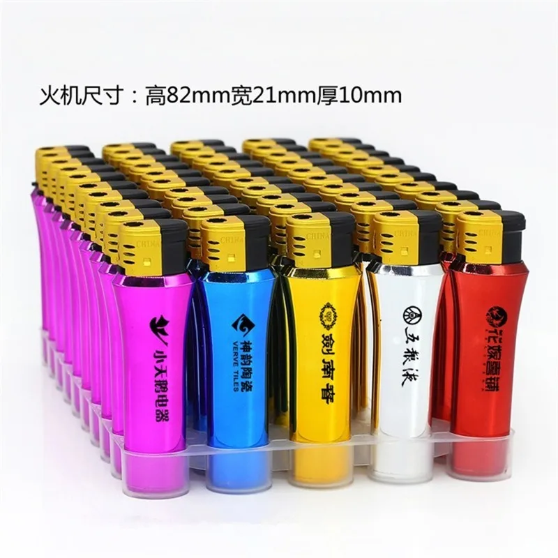Manufacturer Wholesale Plastic Frosted Disposable Windproof Lighter Custom Advertising Smoking Accessories Cigarette Lighter