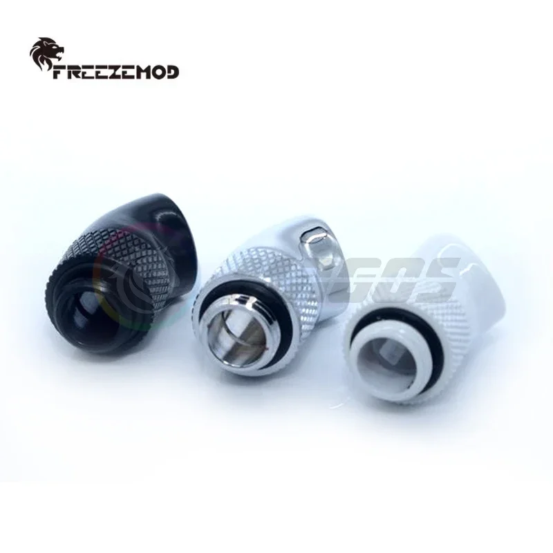 Freezemod 360° Rotating Elbow Fitting Reversing Joint 45° Right Angled Connecting,for Water Cooling Hard Pipe Building,