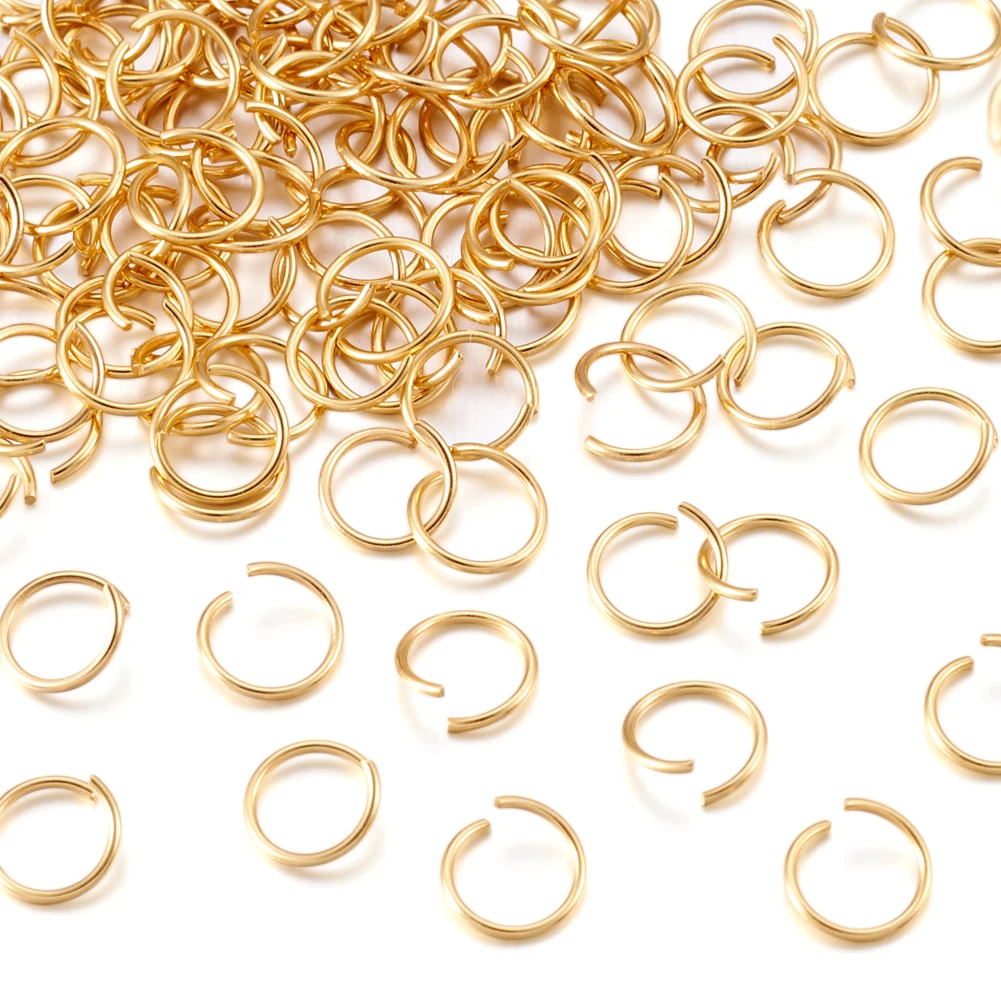 

500pcs 304 Stainless Steel Open Jump Rings Real 18K Gold Plated For DIY Necklace Earring Jewelry Making Supplies 3~8x0.4~0.8mm