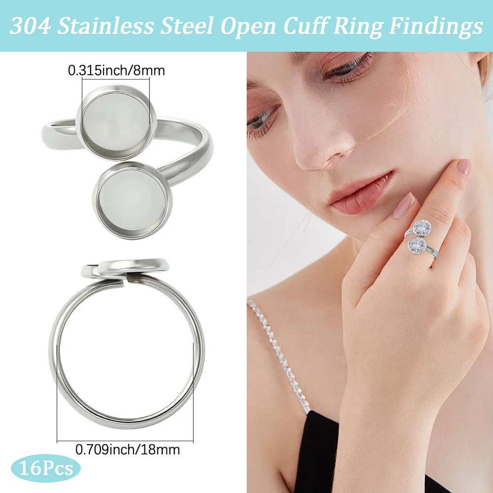 16개 손가락 반지 블랭크 베이스 18mm 304 스테 - Ring Blank Adjustable 리뷰 및 가격