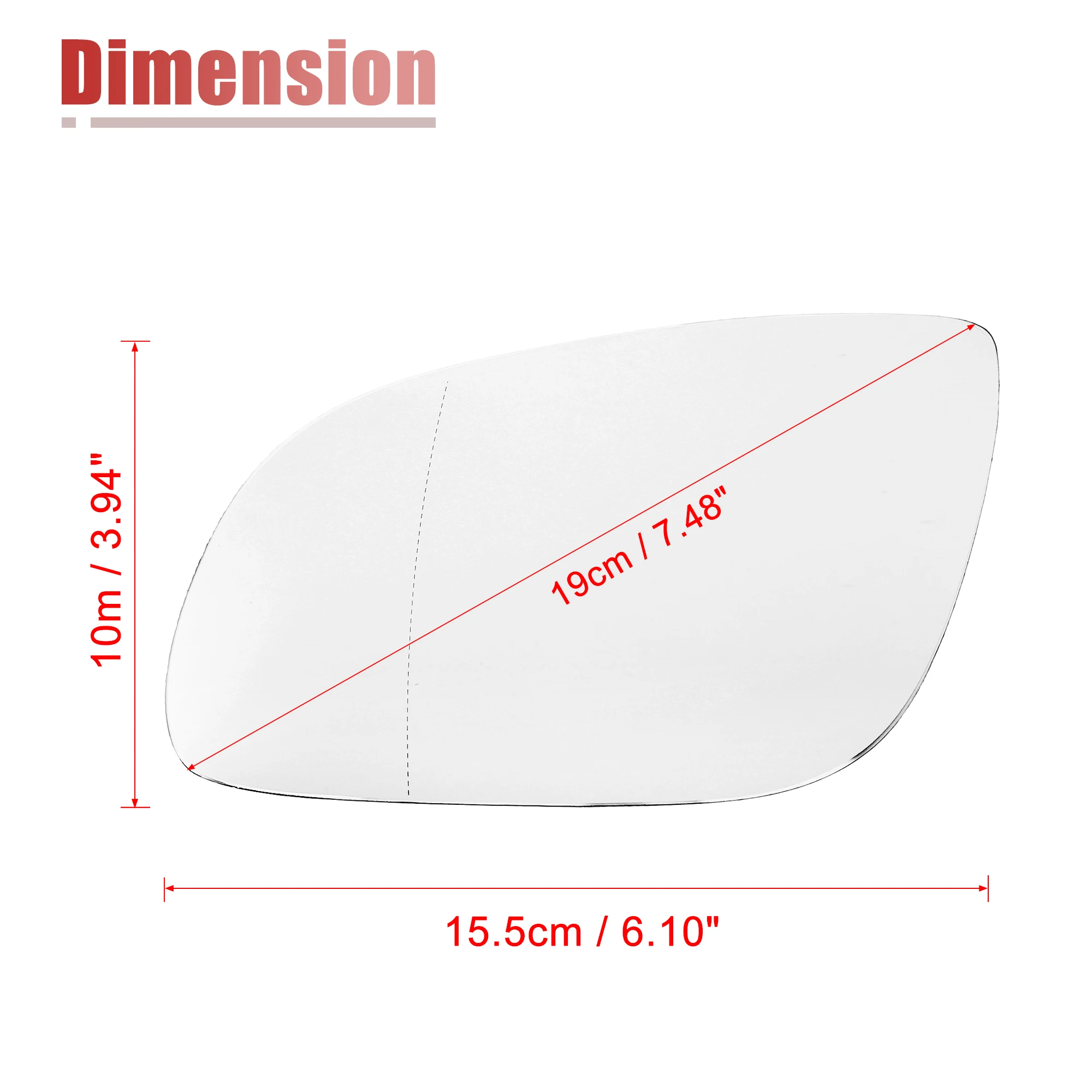 Car Rearview Left Right Side Heated Mirror Glass Replacement W/ Backing Plate Fit for Audi A8 Quattro - Pack of 1 White Glass