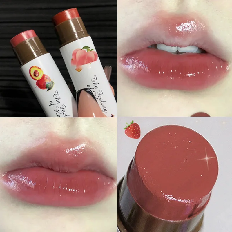 Colored Fruity Lip Balm Moisturizing Nourishing Lip Gloss Base Natural Temperature Change Color Lipstick Cosmetics Lip Skin Care