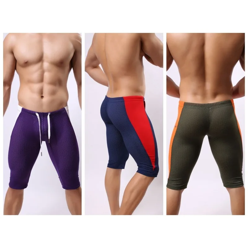 Pantaloncini sportivi da corsa da palestra a compressione da uomo pantaloni da Fitness allenamento da Yoga Leggings da allenamento traspiranti ad