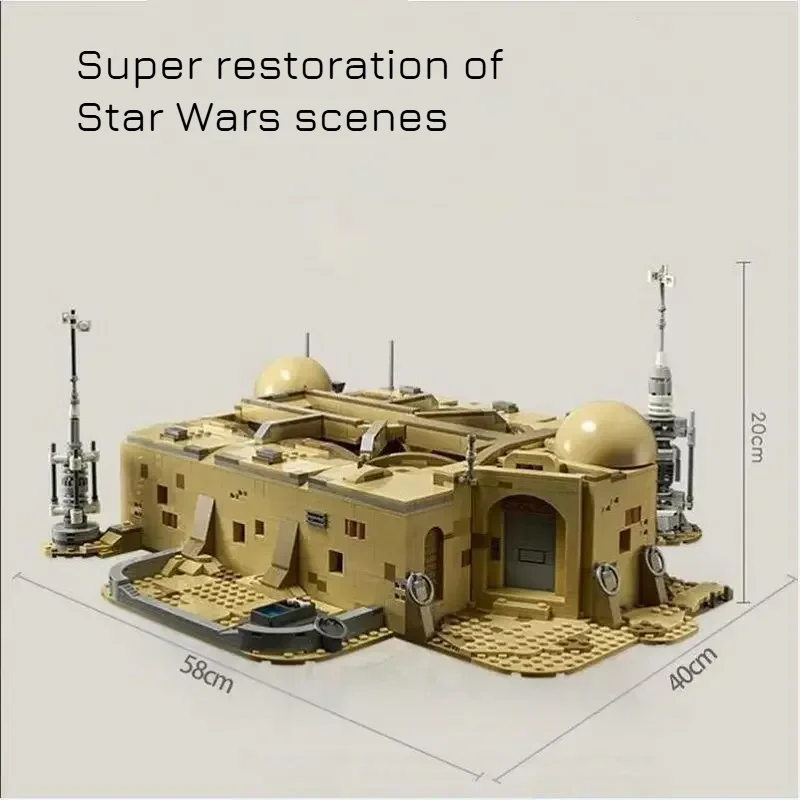 3187 elementów Zestaw Mos Eisley Kompatybilny z 75290 Model z Klocków Konstrukcyjnych