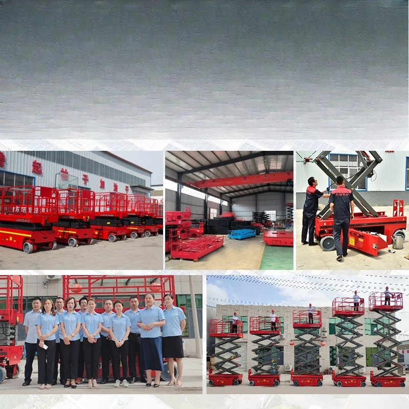 Full lift platform vehicle Electric hydraulic scissor lift Small aerial work  table can be moved