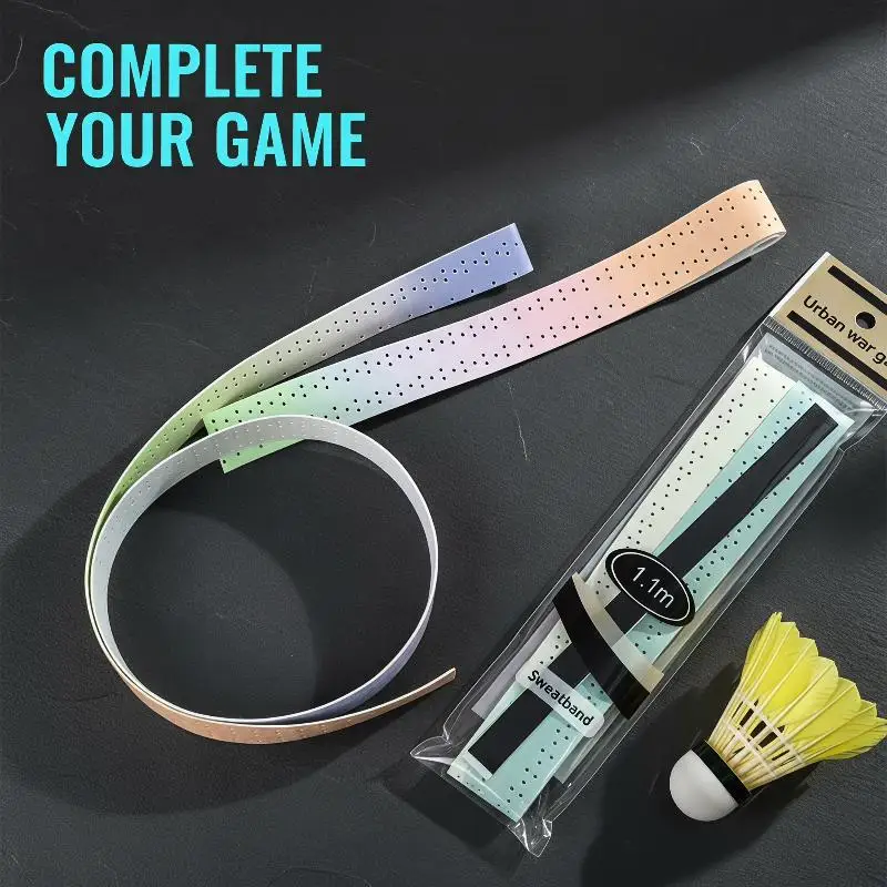 New Gradient Color Badminton Racket Handle Belt Perforated Two Tone Non Slip Breathable Racket Handle Grip