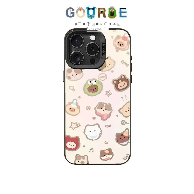 

Gourde Cute Bear Cat Cartoon pattern Phone Case for Iphone 16 15 14 12 13 11 Pro Max IP 14Plus Iphon