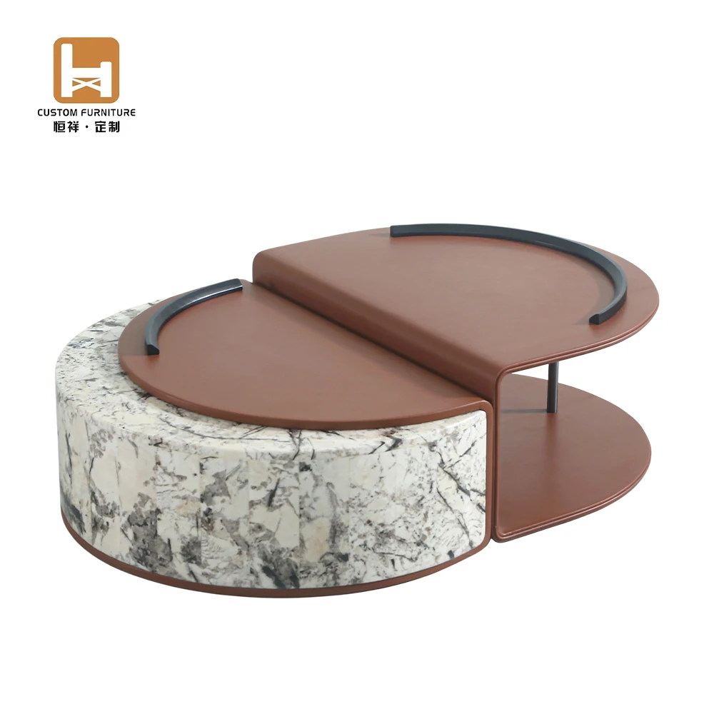 Teapoy Designs Modern Marble Top Coffee Table Set Foshan Furniture Luxury Coffee Tables