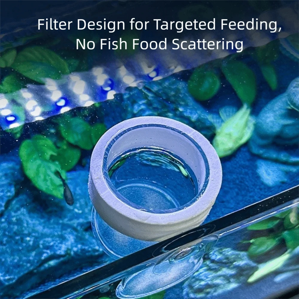 Acrylic Brine Shrimp Feeder with Suction Cup Transparent Fish Tank Feeding Cup Durable Fixed-Point Fish Feeder