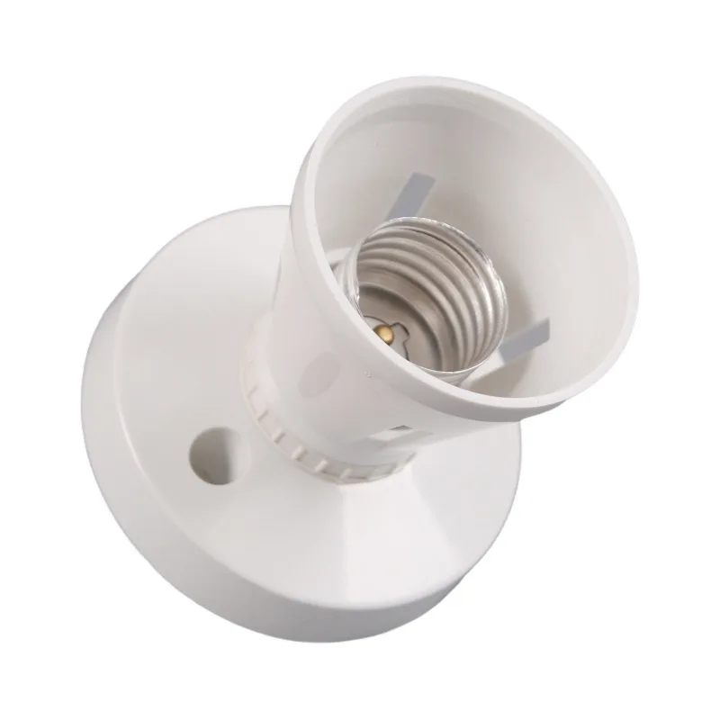 1PCS E27 Screw Ceiling Lamp Head Conversion Flat Oblique LED Lamp Holder 6A Desktop Small Led Lighting Base Socket White