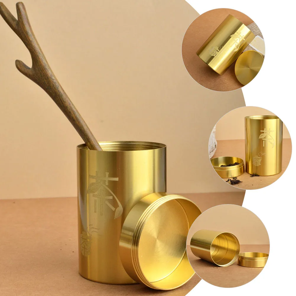 

1PC Tea Storage Container Airtight Loose Leaf Canister for Home Office Kitchen Travel Dry Food Storage Suitable Family Living