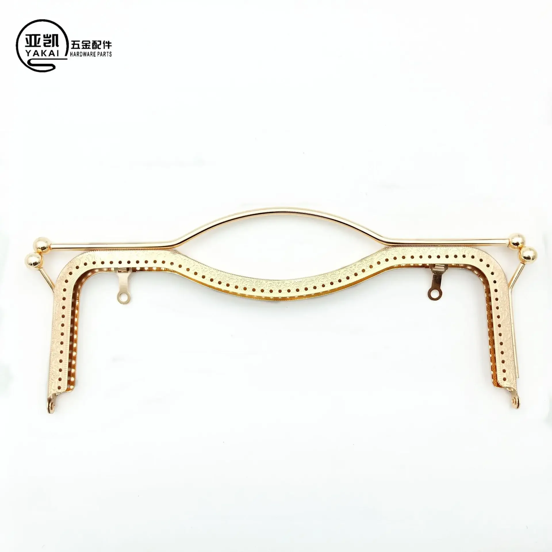 High Quality 27CM Rectangle Concave Embossing With Handle Clutch Bag Frame Large Metal Kiss Clasp For Bag Sew Accessories