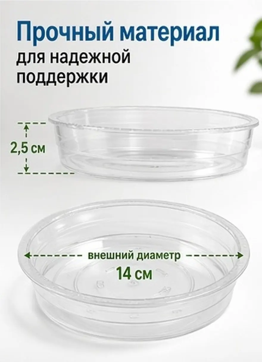 6Pcs Clear Plastic Plant Saucer Water Tray for Indoor Potted Plants Spill Proof Floor Protection Furniture Safe Drainage Base
