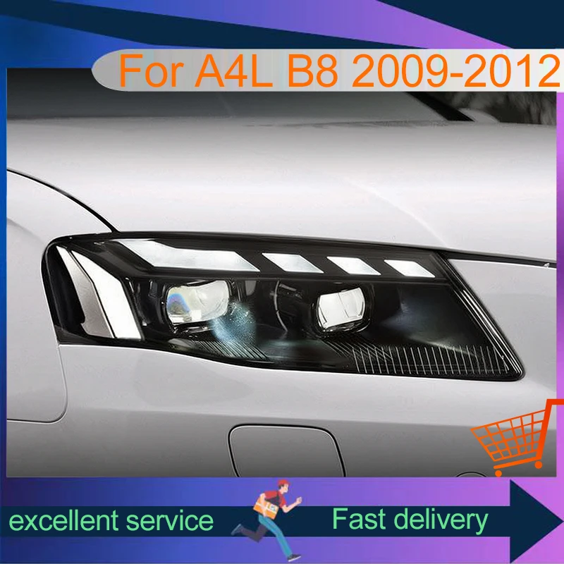 Headlight Styling FOR Audi A4L B8 2009-2012 Upgrade Front Projector Lens DRL Head Lamp LED Bulbs Car Stuff Auto Mobile Accessory