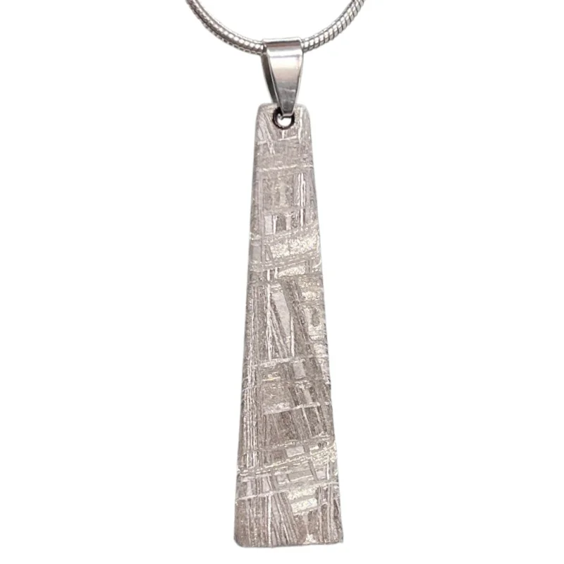 Gibeon Iron Meteorite Trapezoid Bar Pendant Natural Widmanstatten Pattern Meteorite Jewelry Collection LK542