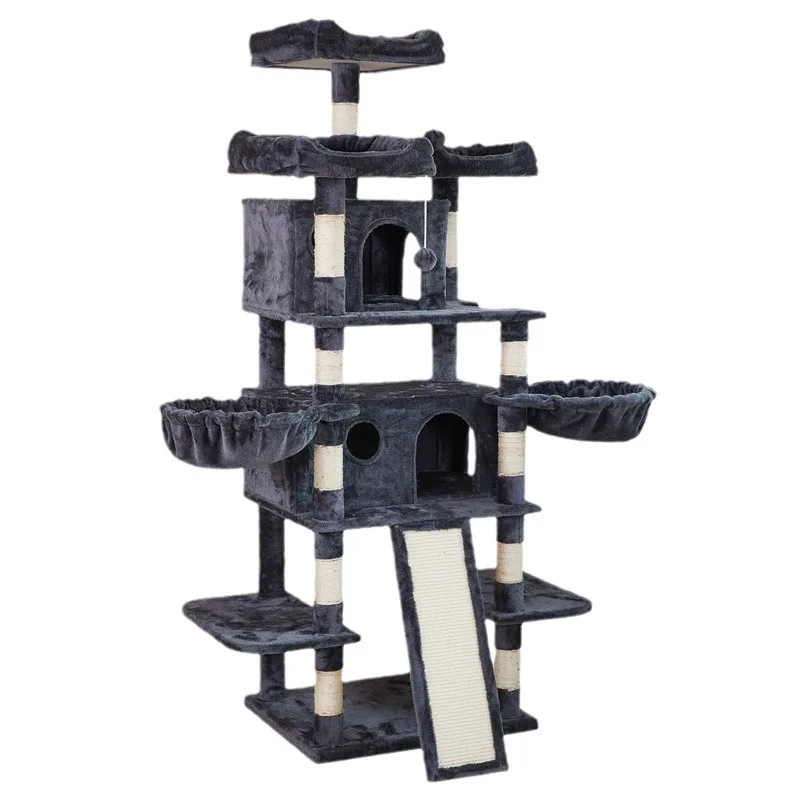 

integrated cat climbing frame, hemp rope, cat toy, with jumping platform.