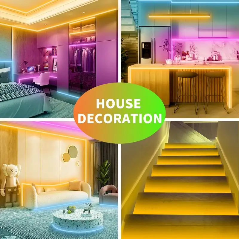 LED strip lights RGB color changing setting music sync strip lights with both app and remote control