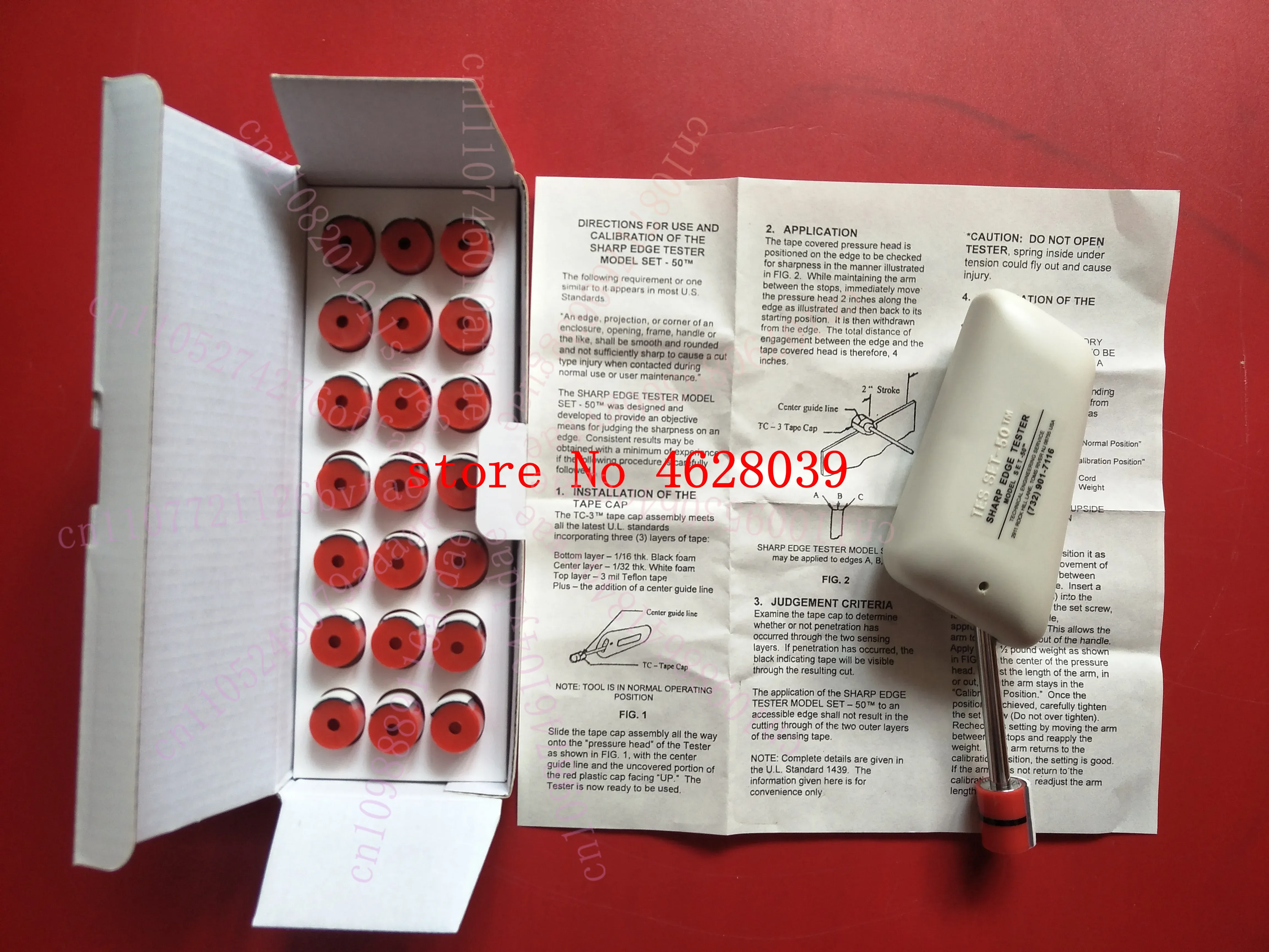 UL 1439D Sharp Edge Tester Testing Meter with 21 Pcs Pressure Testing Caps Top Quality
