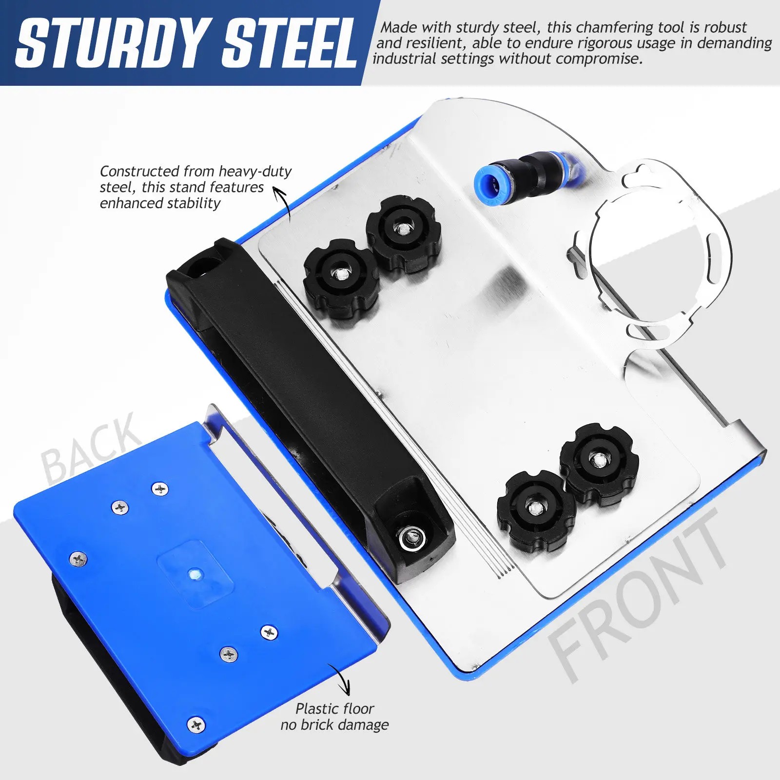 Heavy Duty Steel Angle Grinder Chamfer Guide 45 Degree Chamfering Stand for Tile Metal Wood Precision Cutting Angle Grinder