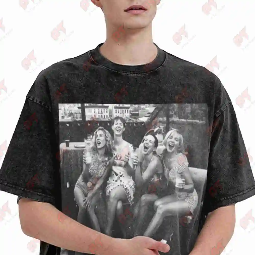 Sex And The City Vintage Carrie Miranda Samantha Vintage Washed Tee Pure Cotton T-Shirt