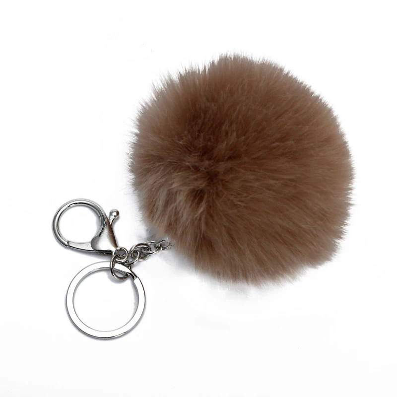 1 Stück Flauschiger Fell-Haarball-Schlüsselanhänger, weicher Kunstfell-Kaninchenball, Auto-Schlüsselring, Pompon-Schlüsselanhänger, Schlüsselhalter, Damen-Taschenanhänger, Schmuck – Detail 4