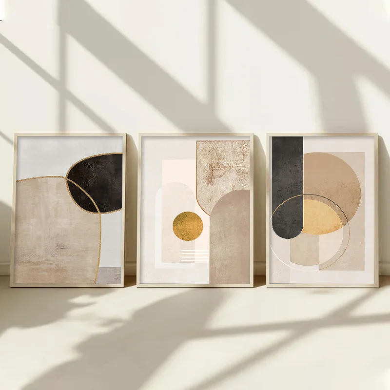 Nordische Abstrakte Geometrische Poster Luxus-Casual Wandkunst Leinwanddrucke Dekorative Gemälde für Schlafzimmer Wohnzimmer Flur Heim-Deko