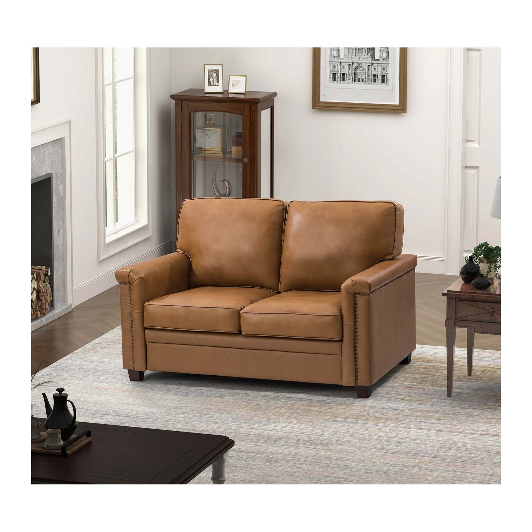 

Luxury Office Furniture Living Room Grey Leather 2 Seater Sofa Set Import Sofa