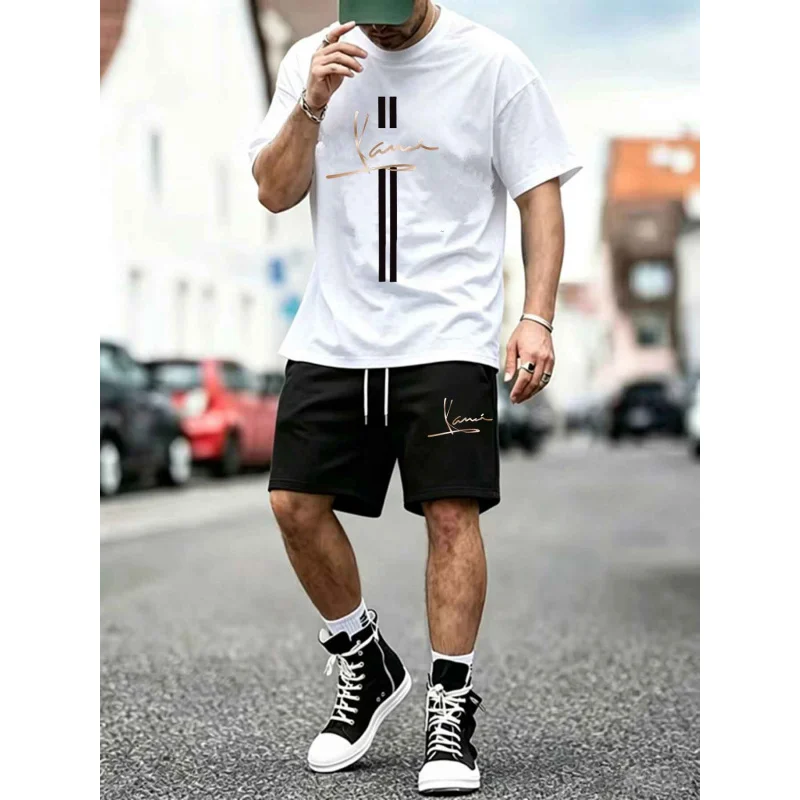 

Men's T-Shirt Shorts Mesh Set Fashion Print Casual 2-Piece Outfit Summer Streetwear EU Size Available Breathable Home Sets