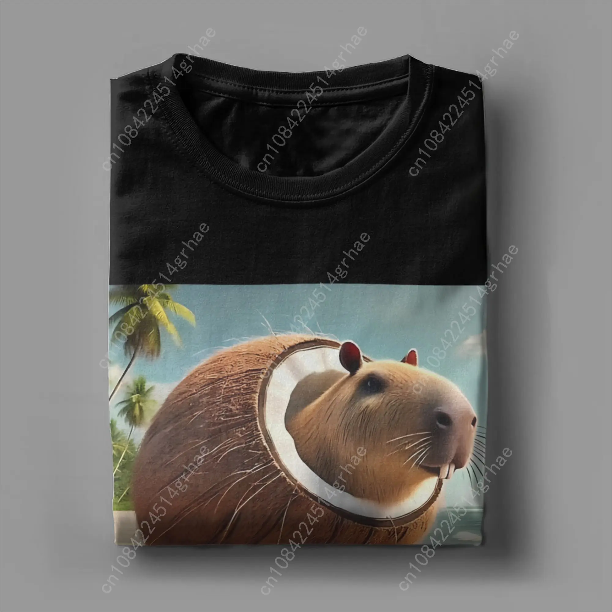 Loisirs italien Brainrot Meme T-Shirt hommes col rond coton T-Shirt Capybara Capybarello Cocosini T-Shirt à manches courtes