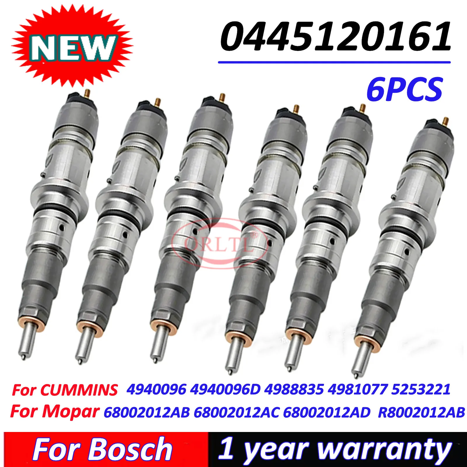 

6 PCS 0445120161 Diesel Fuel Injector OEM Nozzle 4988835 4981077 5253221 4940096 4940096D Nozzle 0 445 120 161 For Cummins