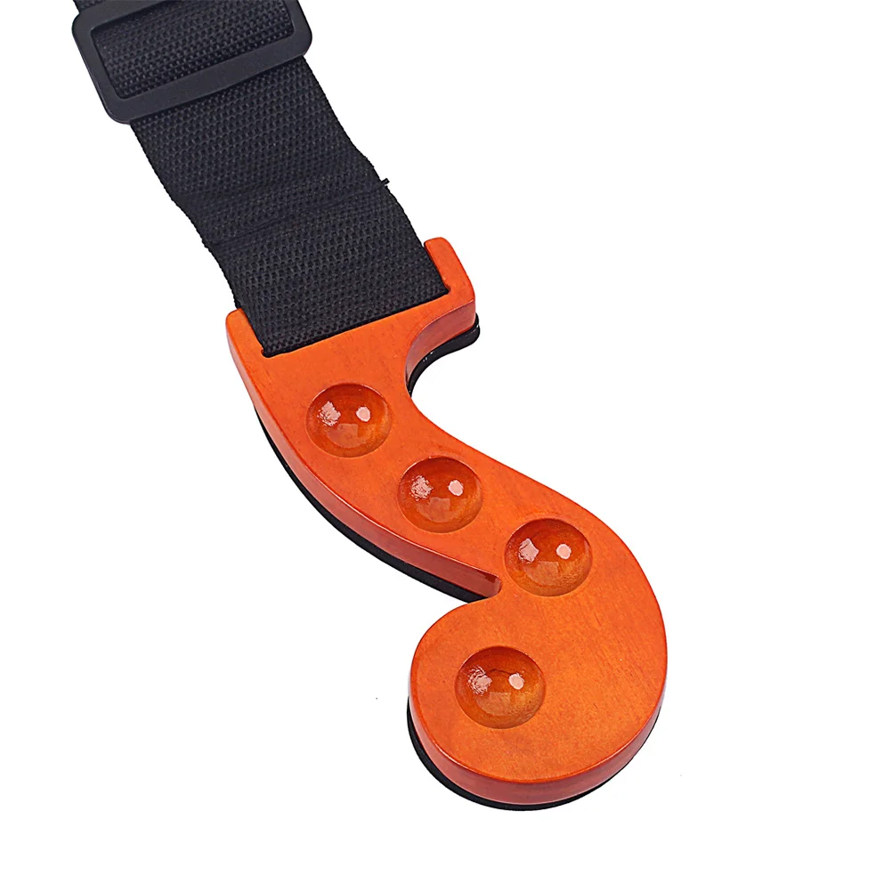 

Cello Anchor Rest 4 Holes Anti-Slip Wooden End Pin Stopper 36-70cm Adjustable Strap for Reliable Use Orange Black