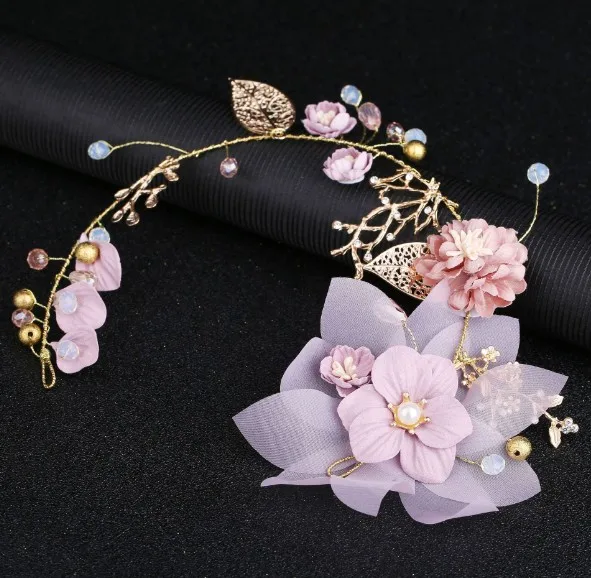 Party Hair Accessories Girl Flower Wreath Crown Bride Bridesmaid Hairband Headdress White butterfly Dragonfly Floral Headband
