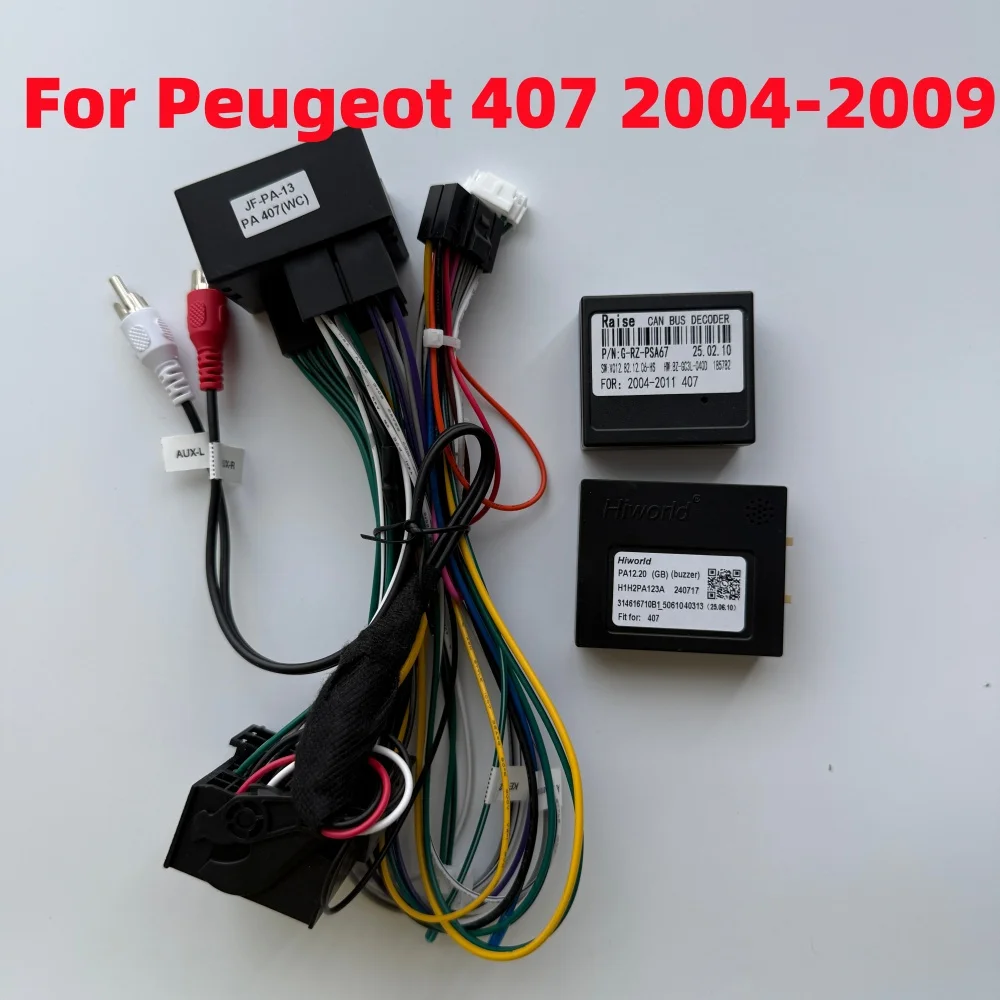 Canbus Box Adaptor for Peugeot 407 2004- 2011 Android 2 Din Car Radio Wiring Harness Cable 16 Pin Power Cable