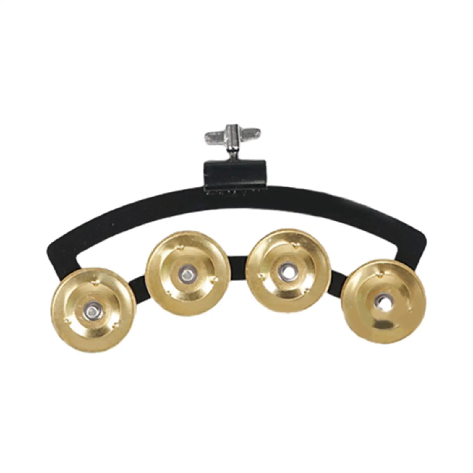 

Cymbal Hi Hat Tambourine with Mounting Bracket Metal Hand Bell Rattle Hand Held Percussion for KTV Ensemble Concert Kids Adults