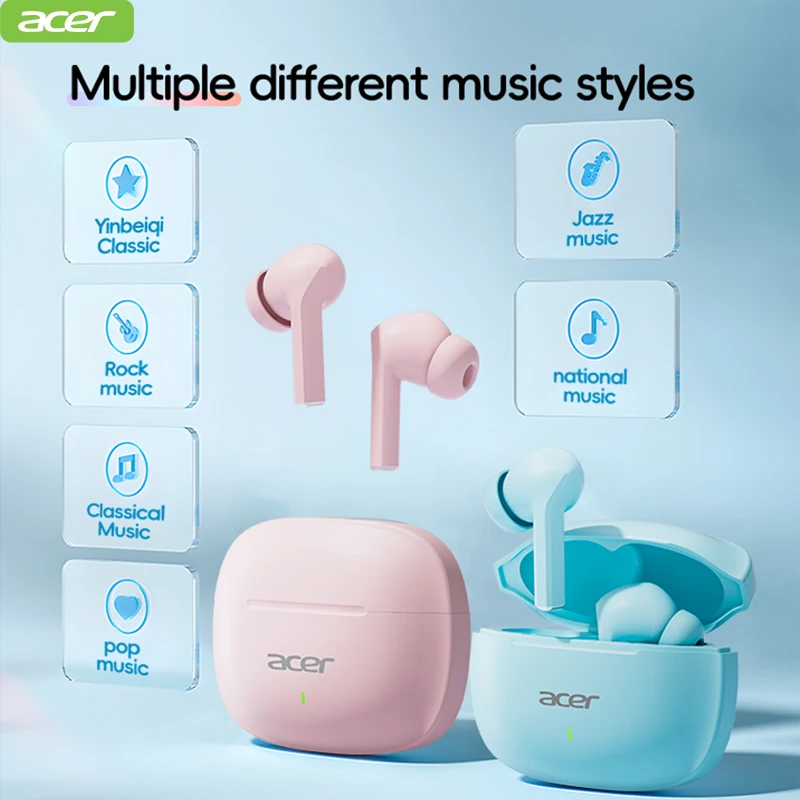 سماعات رأس بلوتوث لاسلكية Acer Ohr504، تصميم داخل الأذن، تقليل الضوضاء، مريحة في الارتداء، مناسبة للرياضة والجري، متوافقة مع الهواتف المحمولة والأجهزة اللوحية وأجهزة الكمبيوتر المحمولة، موديلات نسائية، ألوان متعددة #5