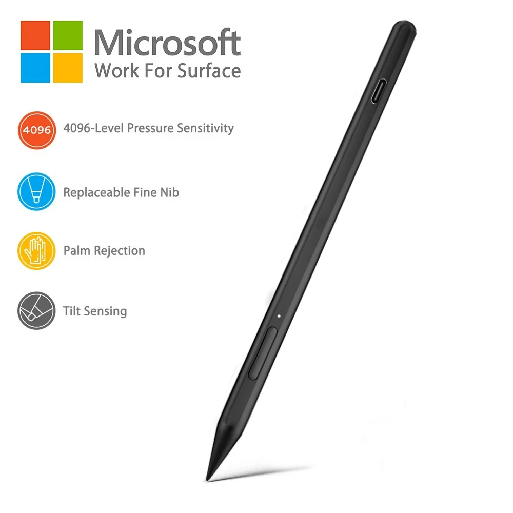 for MPP2.0 Protocol Palm Rejection Stylus Penfor Microsoft Surface Pen for Surface Pro X 9 8 7 6 5 4 3 Book 2 3 Laptop 2 3 Go 2