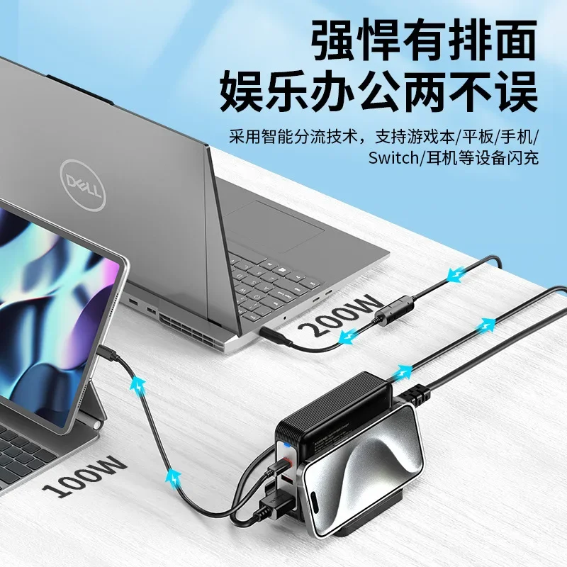 شاحن GaN X محول طاقة متعدد المنافذ شحن سريع 330 وات