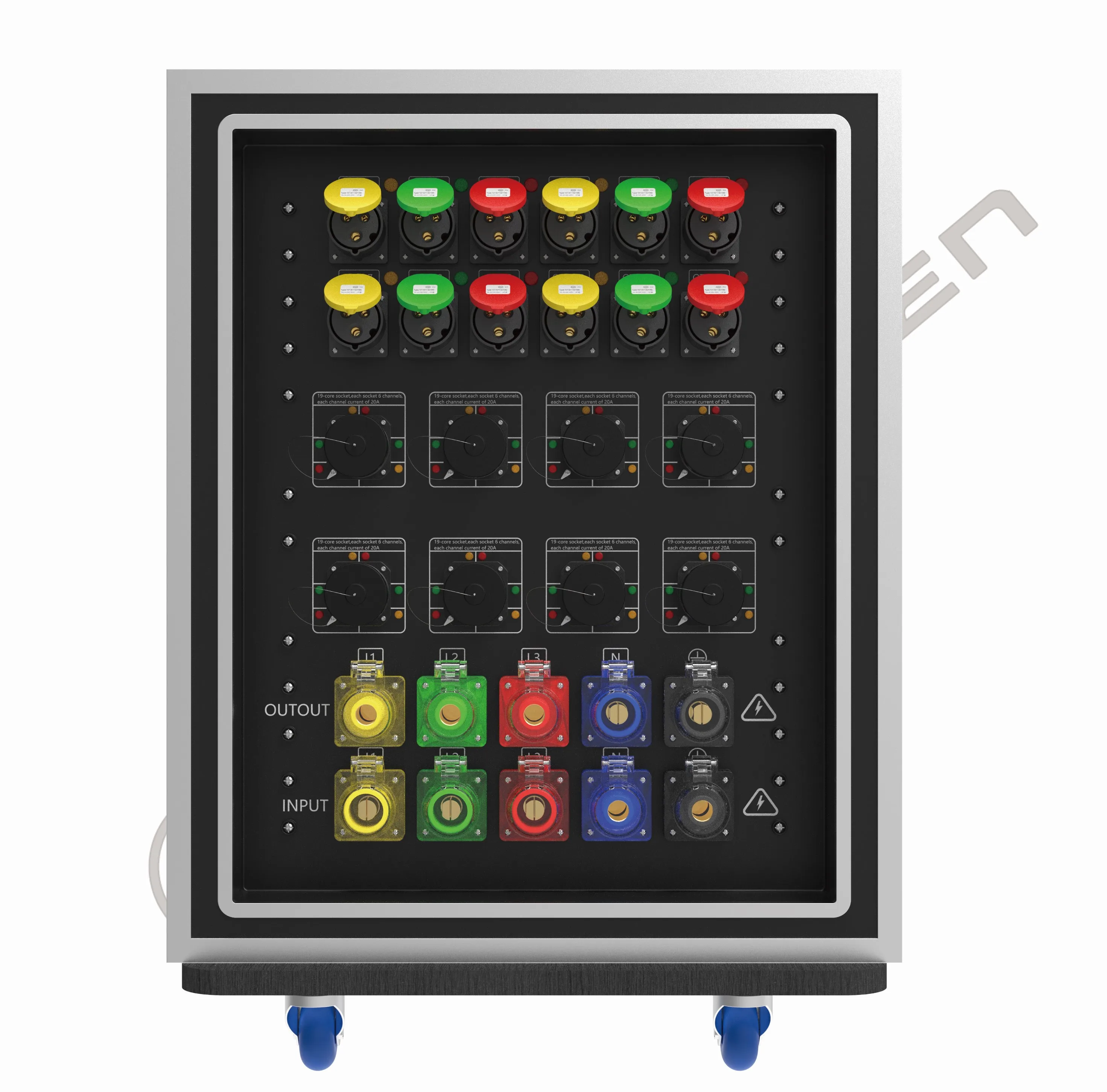 

Профессиональный электрический распределительный блок питания для сценического освещения, 12 каналов, 19-контактный, в кейсе для транспортировки, на заказ