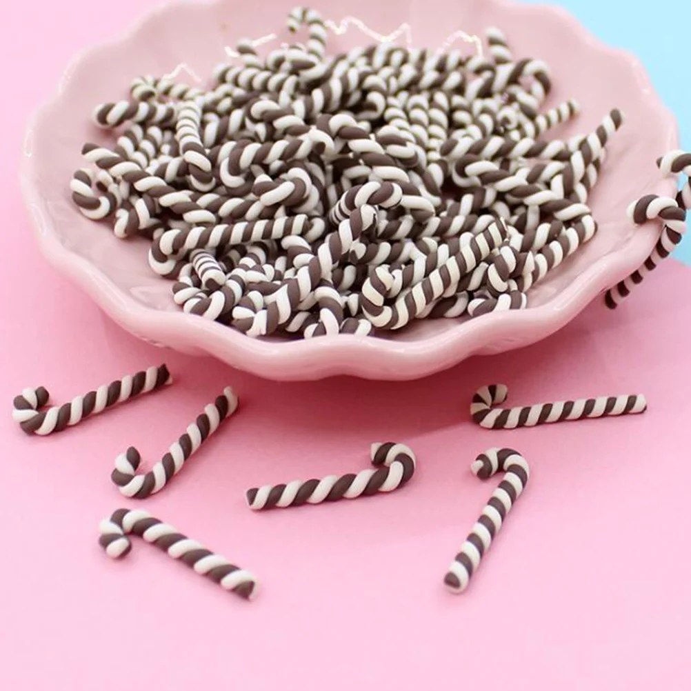 

NOLITOY 20pcs Candy Cane Christmas Decorations Table Confetti Craft Beads Nativity Ornaments Polymer Clay Xmas Party Supplies